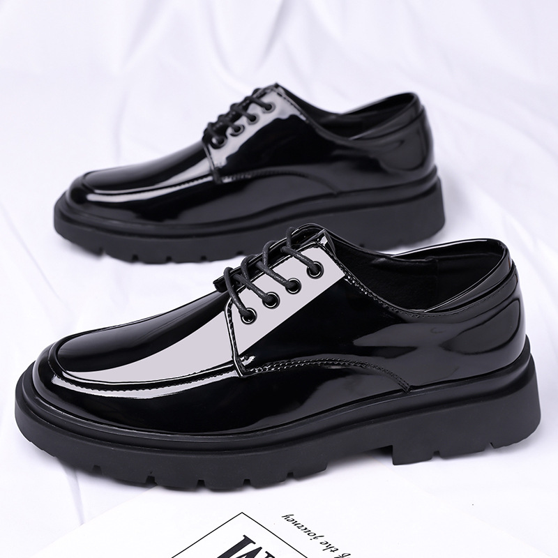 2025 New Patent Leather Business Formal Leather Shoes Men's Professional Fashion Men's Shoes Bright Leather Fashion Plus Size Cross-border Casual Shoes