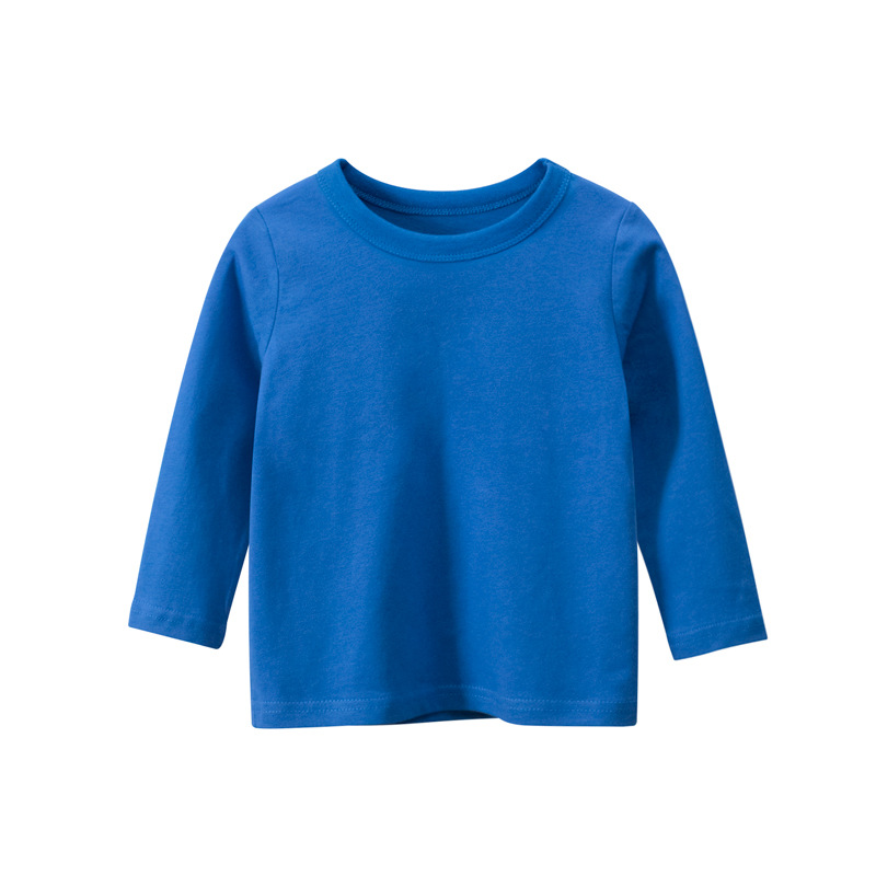 Picture of 27Kids Brand Kidsren's Clothing Autum 2024 Boys' Long-Sleeved T-Shirts Pure Color Advertising Shirts Kidsren's Clothes One Piece Delivery
