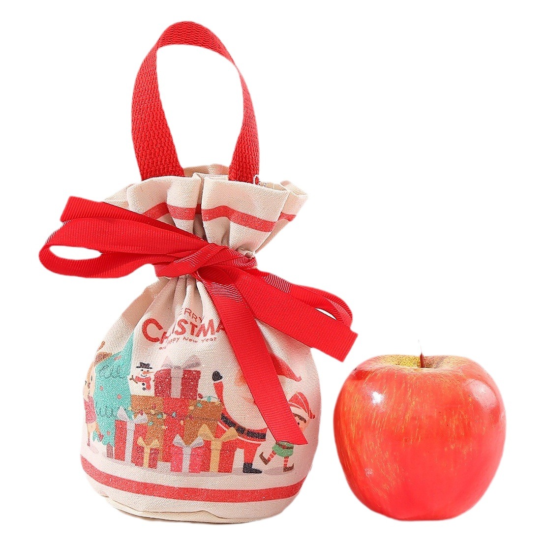 In stock wholesale cross-border Christmas Eve Apple gift bag Santa Claus Christmas tree candy portable Christmas apple bag