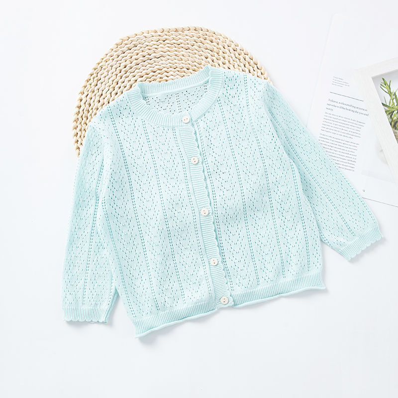 Picture of 2025 Girls' Long-sleeved Ice Silk Thin Top Baby's Cardigan Children's Spring and Autumn Long-sleeved Coat Sunscreen Clothes