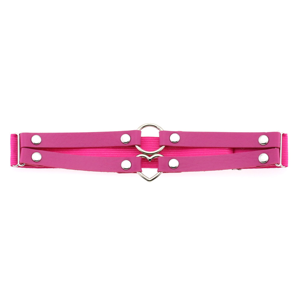 Picture of Cross-border personality temperament sexy punk style double-line ring leather thigh ring peach-shaped love-shaped elastic garter belt