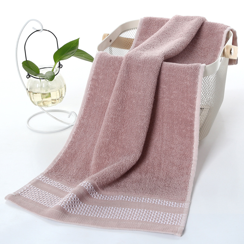 Picture of Manufacturer's Jacquard Bath Towel Pure Cotton Wholesale Household a Pure Color Absorbent Lint-Free Soft Enlarged Towel Pure Cotton Bath Towel