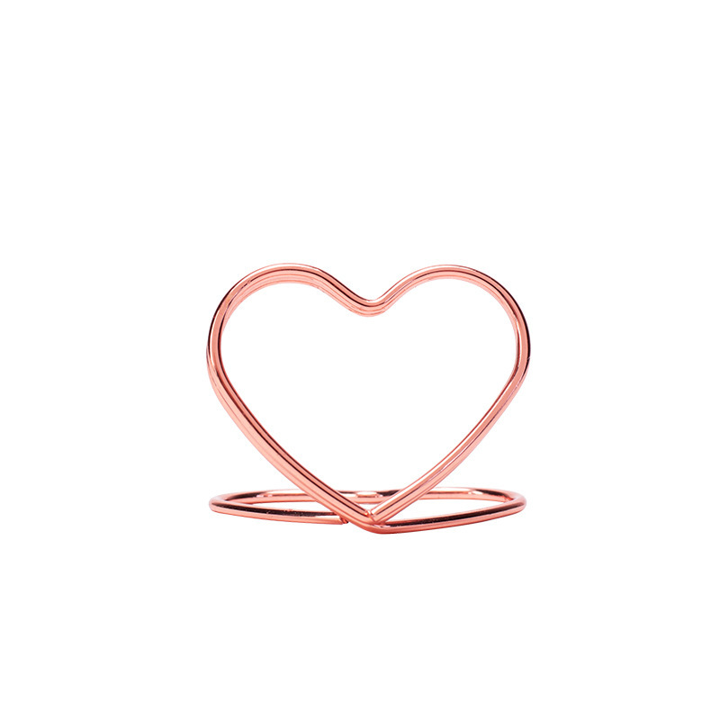 Picture of Spot double love note clip triangle business card clip desktop message clip heart-shaped photo clip hotel seat clip