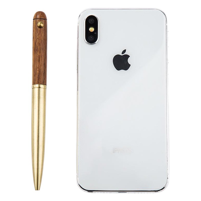 Factory sales mahogany brass rotating ballpoint pen sandalwood artisan heart oil sign pen office pen lettering LOGO