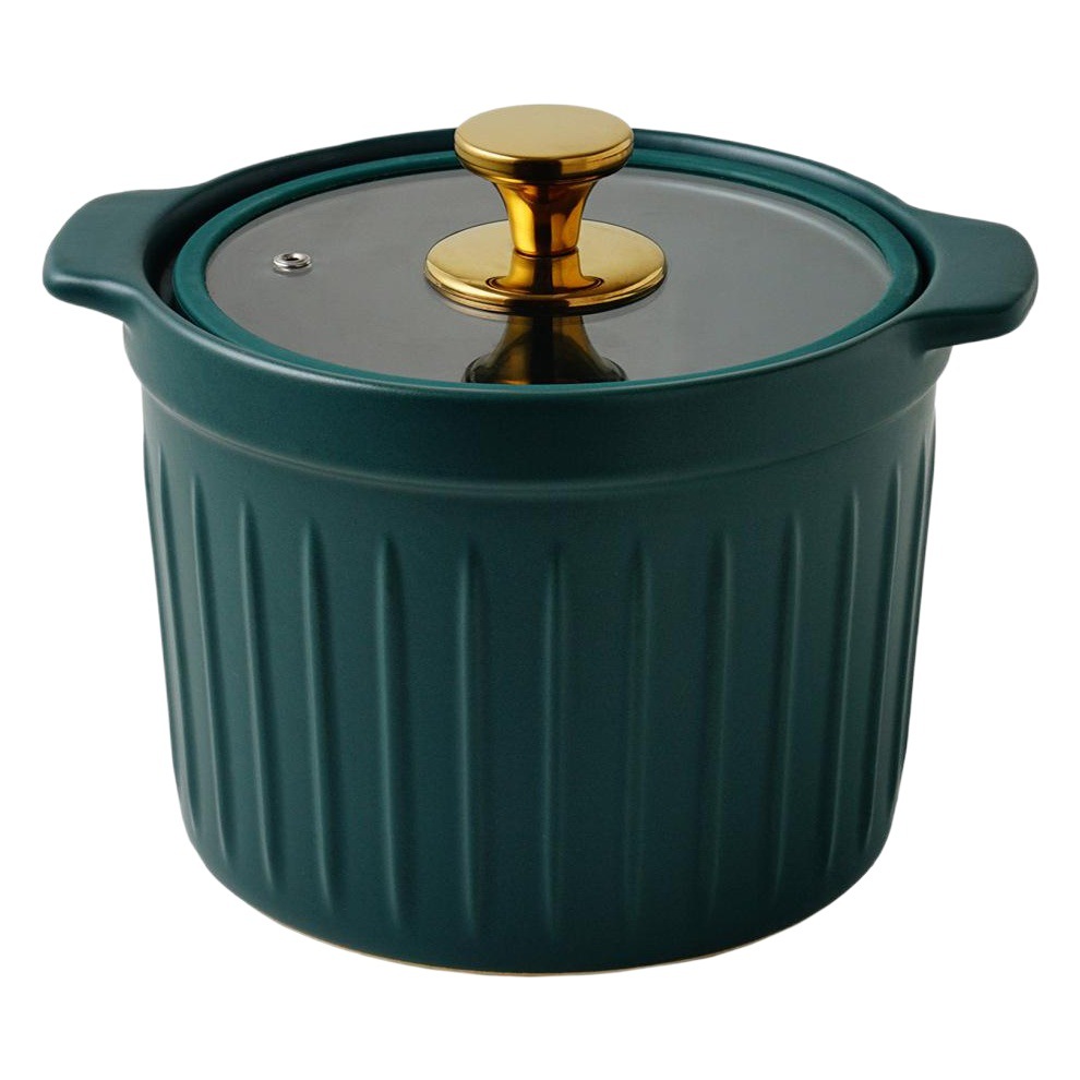 Picture of A generation of hair color glaze ceramic small casserole with glass lid light luxury simple high temperature resistant open flame home stew pot wholesale