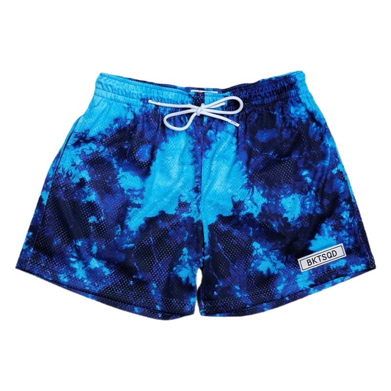 BKTSQD American Style Splash Ink Shorts Men's Loose plus size Sports Casual Mesh Quick-drying But Knee Basketball Pants