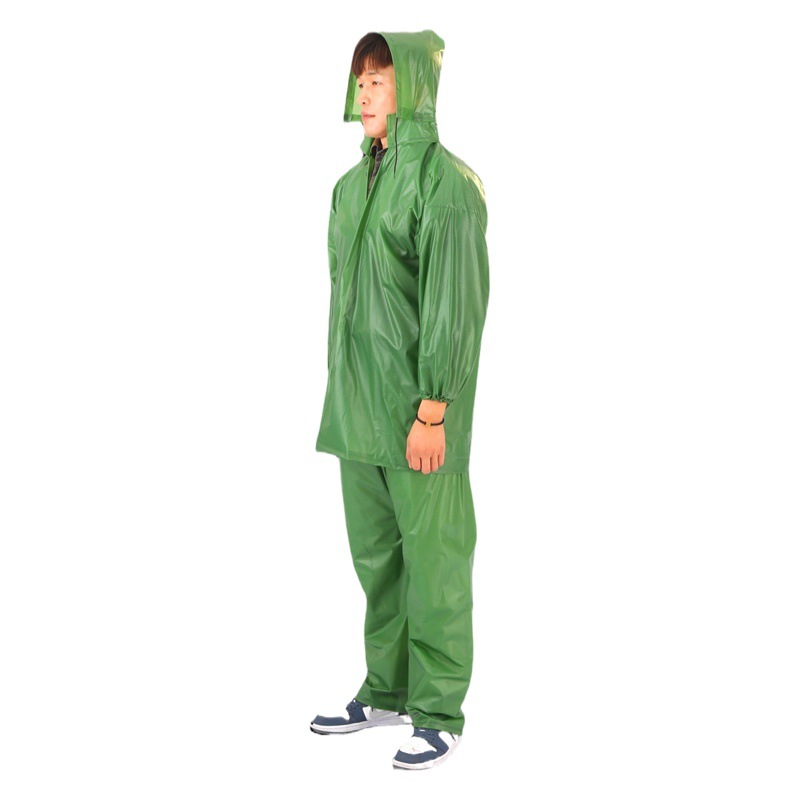 Thickened PVC Beef Tendon Raincoat Suit Split Raincoat Raincoat Pants Non-Disposable Labor Protection Raincoat for Tea Picking Site