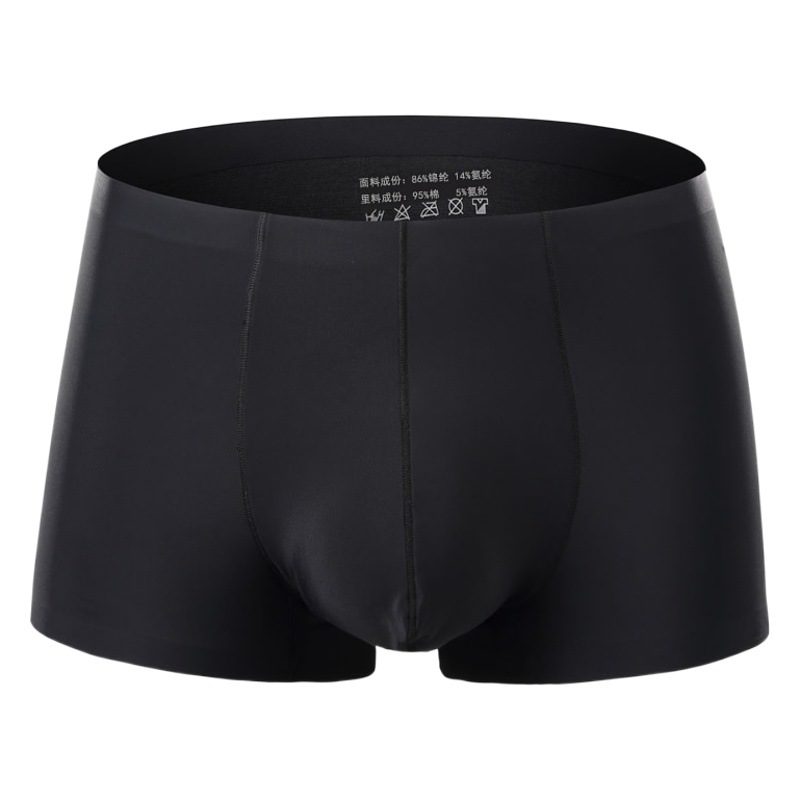 Ice Silk Underwear Manufacturer Breathable Sports Shorts Men's Boxer Briefs Large Size Mid-Waist Seamless Men's Underwear