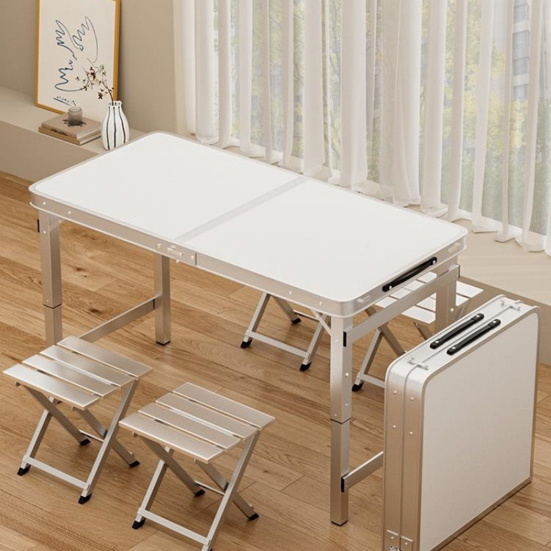 Folding table stall table outdoor portable camping picnic night market stall opening table and chair can be lifted and folded