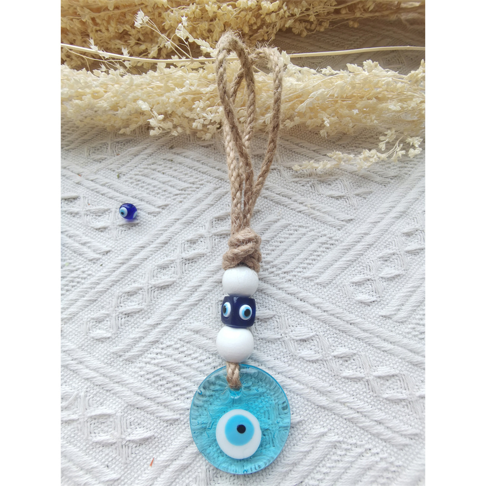 Picture of Custom twine hand-woven Turkish devil's eye pendant blue eye pendant car interior pendant wall ornaments