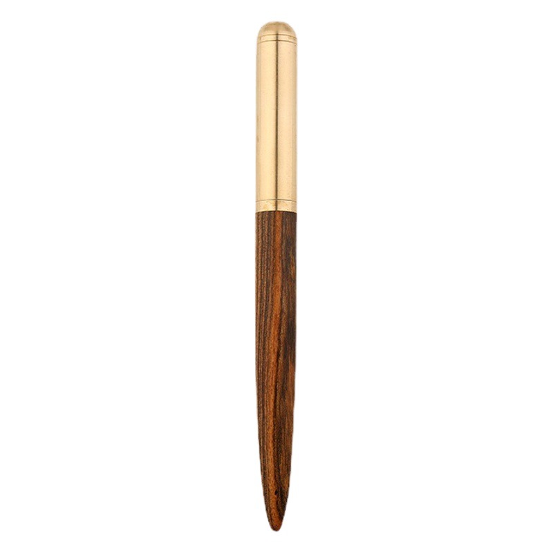 Picture of Manufacturer Wholesale Brass Sandalwood Business Ink Bag Pen Set Students Can Use Creative Gift Signature Pen with Engraved Logo