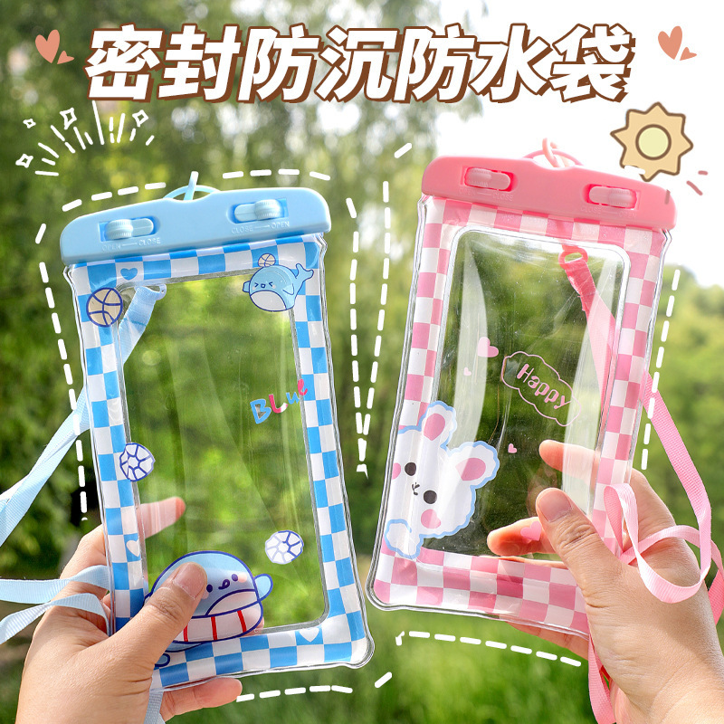Cute Cartoon Mobile Phone Waterproof Bag Touchscreen Waterproof Bag Mobile Phone Touchscreen Protective Cover Swimming Drifting Sealed Bag