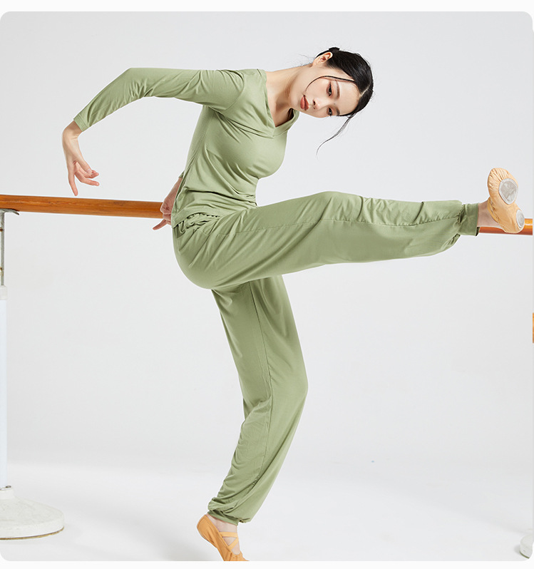 Picture of Yoga Clothing Women's New suit Women's Autumn and Winter Professional Body Training Clothing V-neck Modal Dance Women's Suit plus size