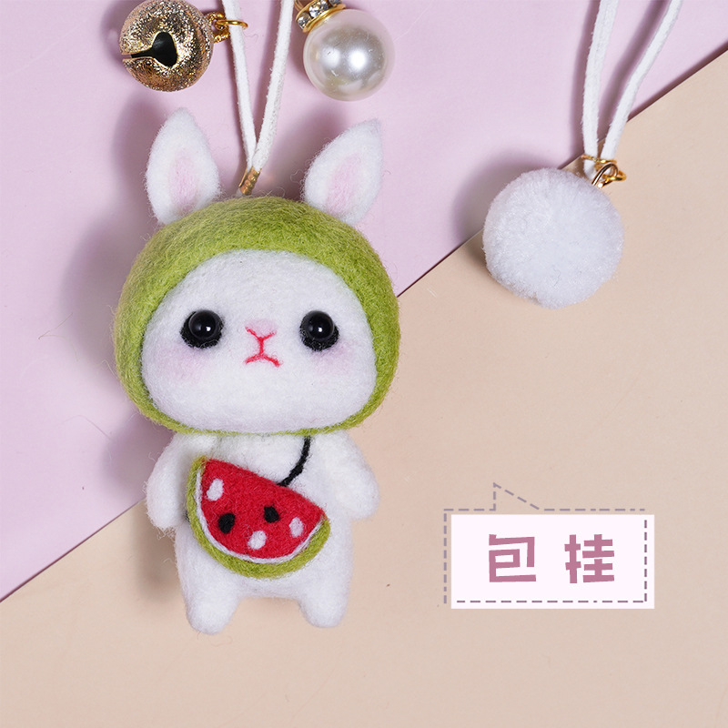 Picture of Little White Rabbit adult handmade diy creative gift hands-on sewing homemade material package wool felt pokes