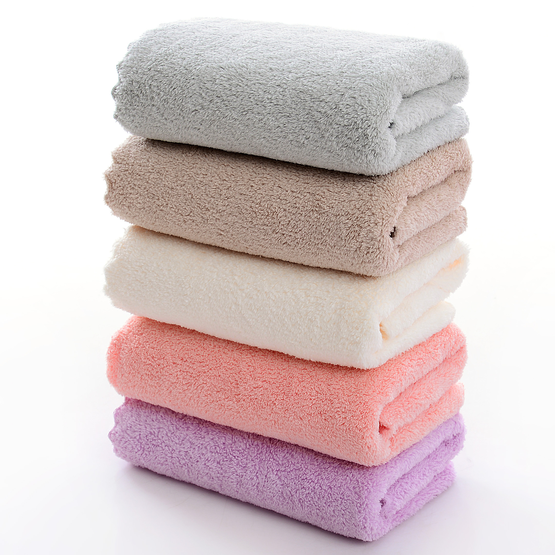 Picture of Coral Fleece Towel Plain Wash Face Towel Soft Absorbent Gift Household Not Easy to Send