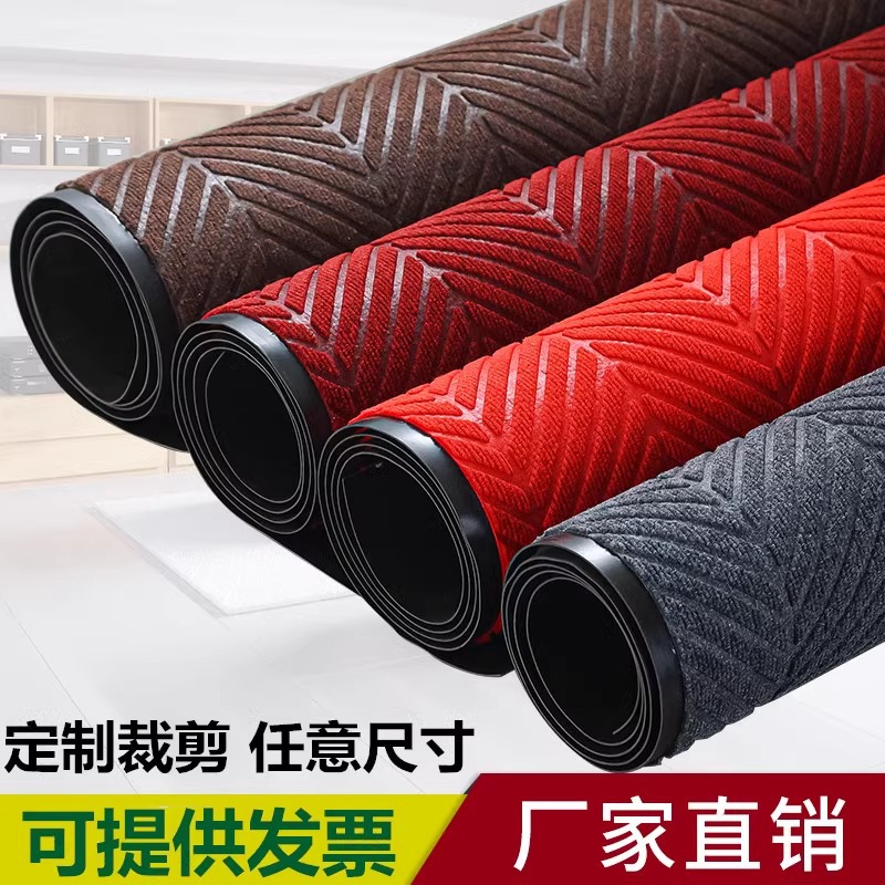 Welcome to Shopping Mall Welcome Door Mat Entry Door Floor Mat Stain-Resistant, Non-Slip, Water-Absorbent, Advanced Tire Pattern Commercial Carpet