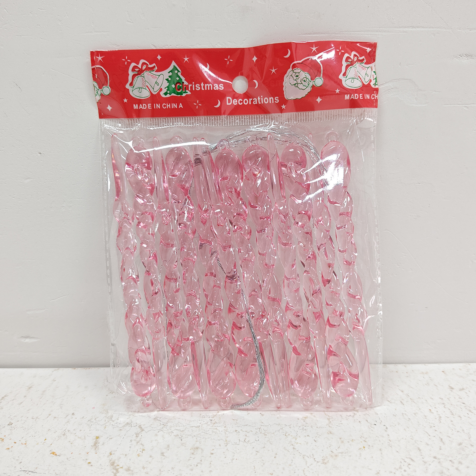 Picture of Haobei Christmas Celebration Supplies Creative Transparent Ice Bar Pendant New Christmas Tree Decoration Thread Pendant Tree Pendant