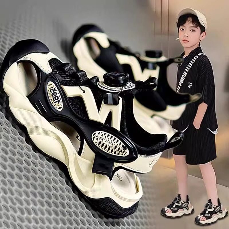 Boys Wrap-toe Sandals Summer 2025 New Sports Beach Shoes Large Boys Soft Sole Non-slip Children's Sandals