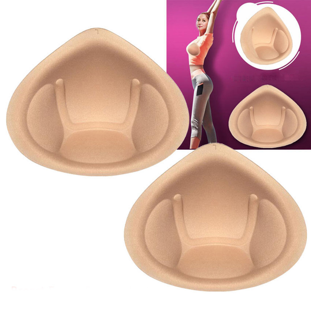New triangle breast bra underwear chest pad sponge pad insert bra pad adjustable breast chest pad 1 pair