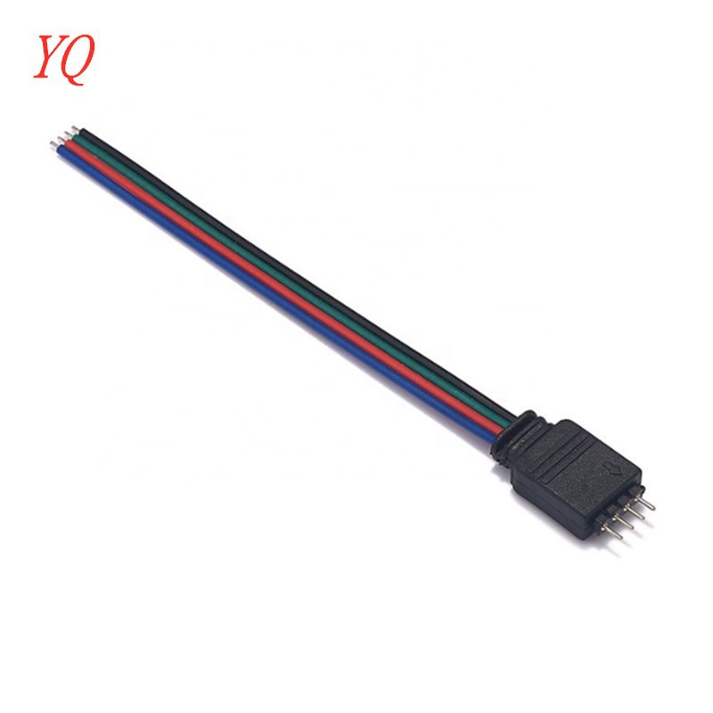 Colorful RGB sheath cable RGB single head sheath cable 4p male pin sheath cable male and female plug-in cable