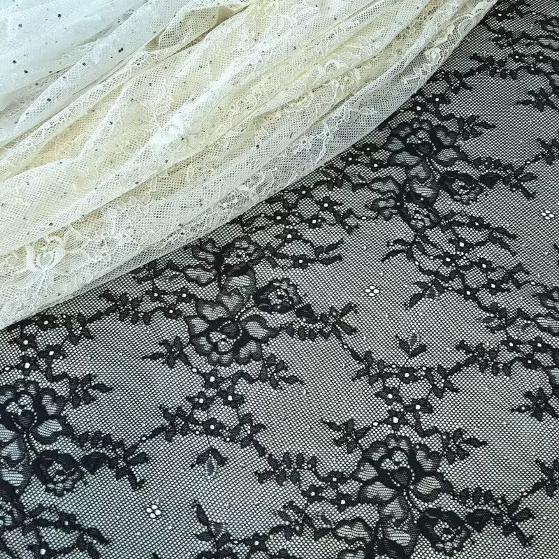 In stock, 85g full polyester non-elastic embroidered lace fabric, qipao dress, dress, wedding dress, lace