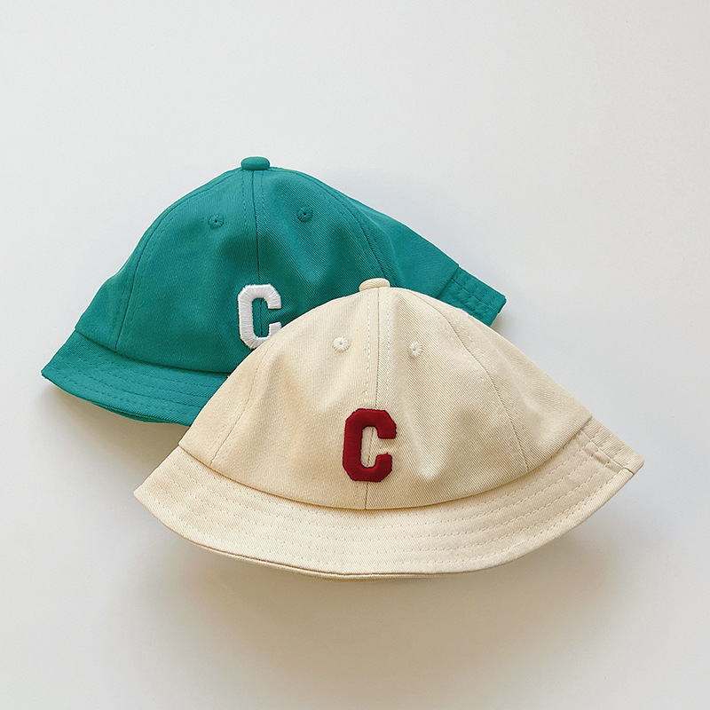 Picture of South Korea Baby Hat Spring and Autumn New Fashion Letter Basin Hat Boys and Girls Baby Sunscreen Children's Fisherman Hat