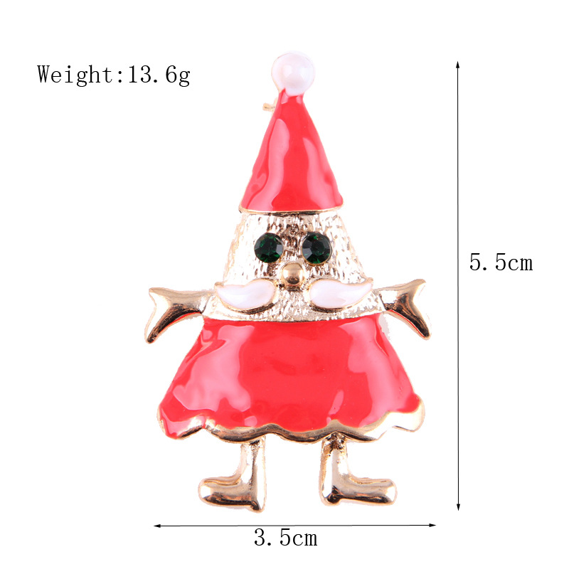 Picture of Lanhao European and American New Fashion Christmas Brooch Christmas Tree Shoes Elk Wreath Snowflake Bell Pin Women