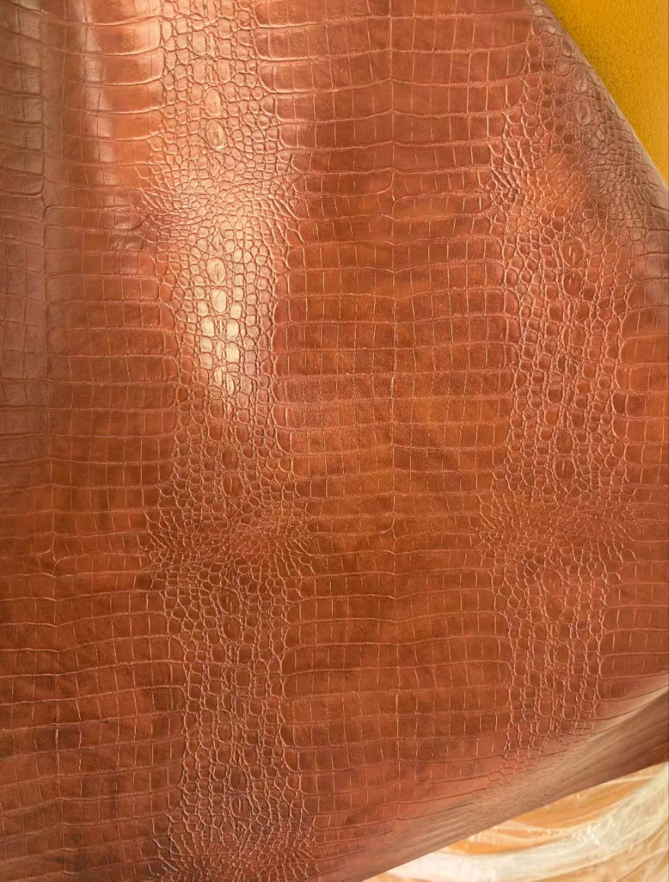 1.2mm Thick Imitation Cotton Velvet Bottom Crocodile Pattern Pu Two-Color Handbag Bag Leather Color Optional