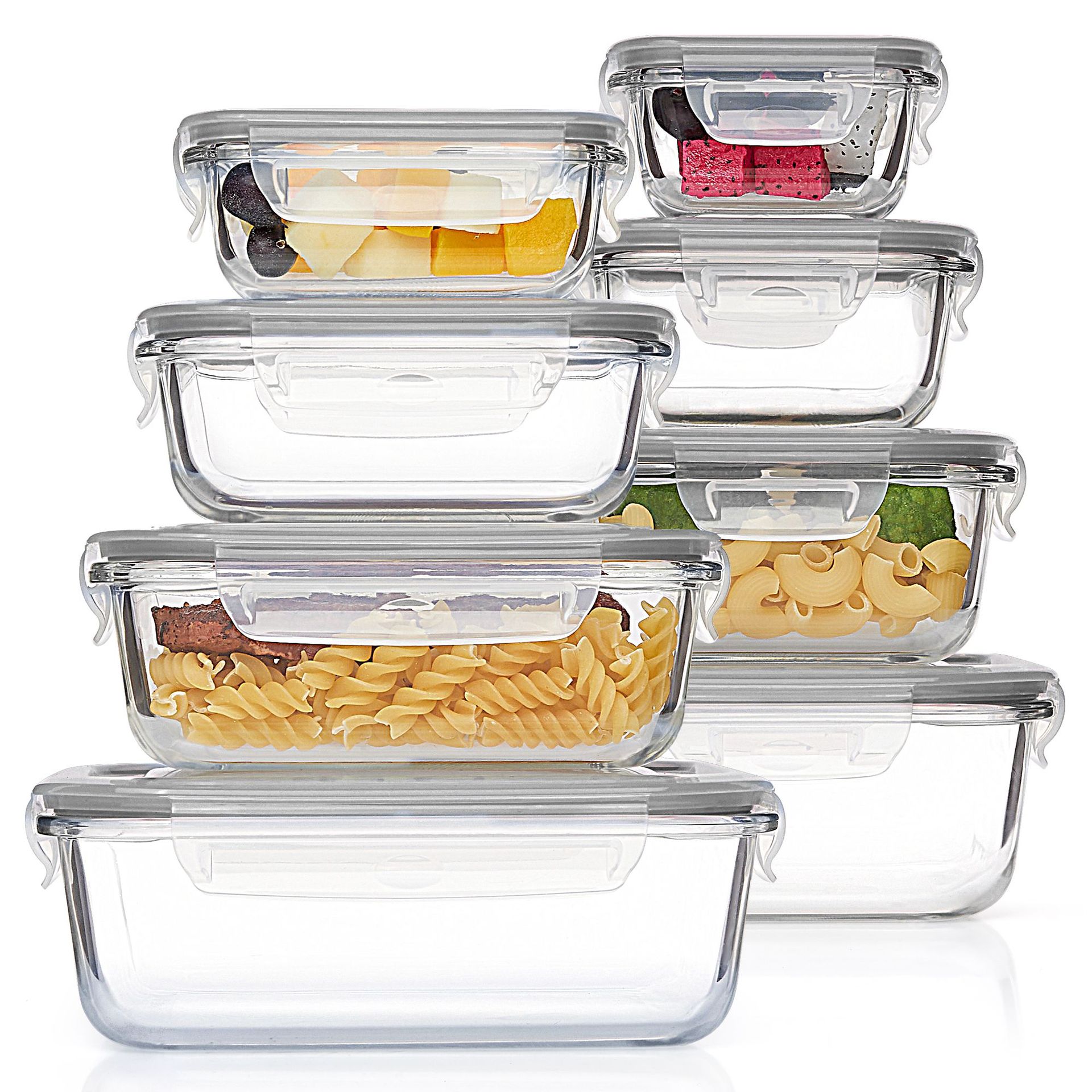 Picture of Honglaitai Glass Lunch Box Microwave Heating Special Bowl with Lid for Office workers with rice Insulation Lunch Box Lunch Box Set