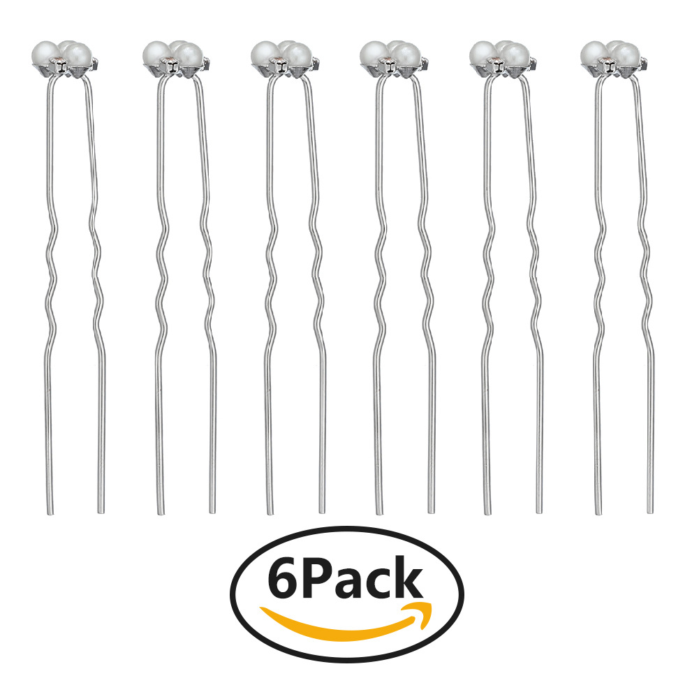 Picture of Wedding accessories wholesale European and American simple new bridal hairpin pearl rhinestone pin wedding dress accessories
