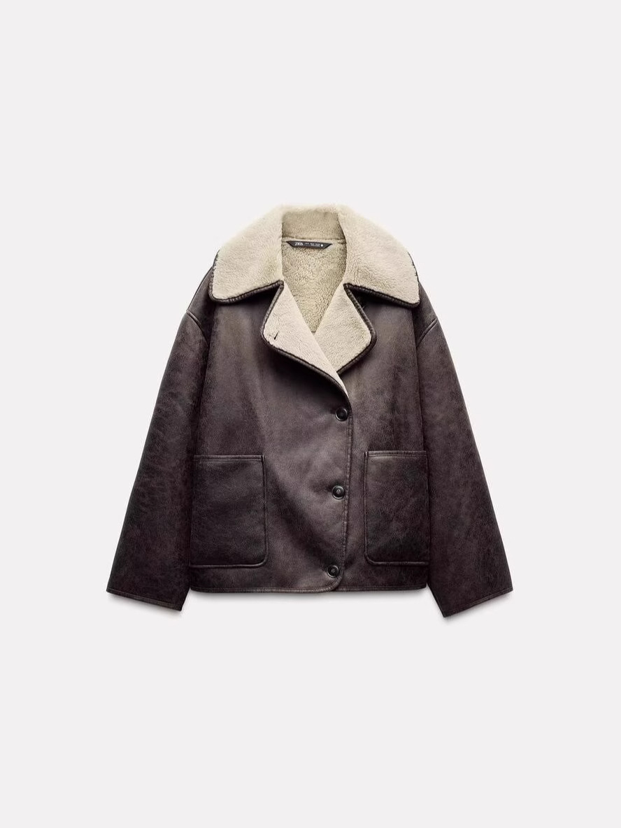 Picture of Cross-border Amazon 2024ZA in stock wholesale autumn women's fashion lapel fur one long sleeve jacket coat