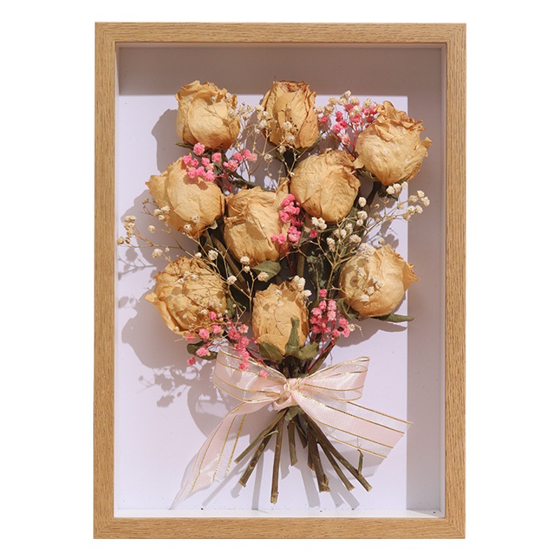 Picture of Hollow Three-Dimensional Photo Frame 6inch Photo Frame Wholesale Wooden Picture Frame Handmade DIY Dried Flower Photo Frame A4 Wall Hanging Photo Frame Table