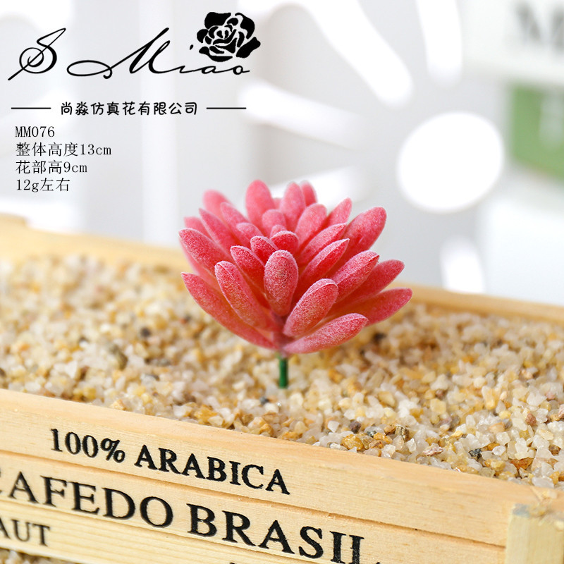 Picture of 006 Flocked Red Series Succulents Creative DIY Supplies Accessories Factory Direct Supply Wholesale Artificial Green