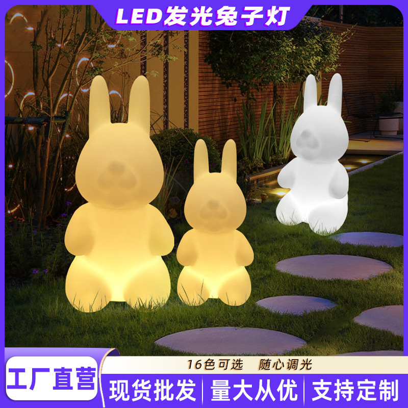 LED luminous rabbit lights outdoor waterproof animal shape courtyard landscape Mid-Autumn Festival luminous rabbit shopping mall decoration ornaments