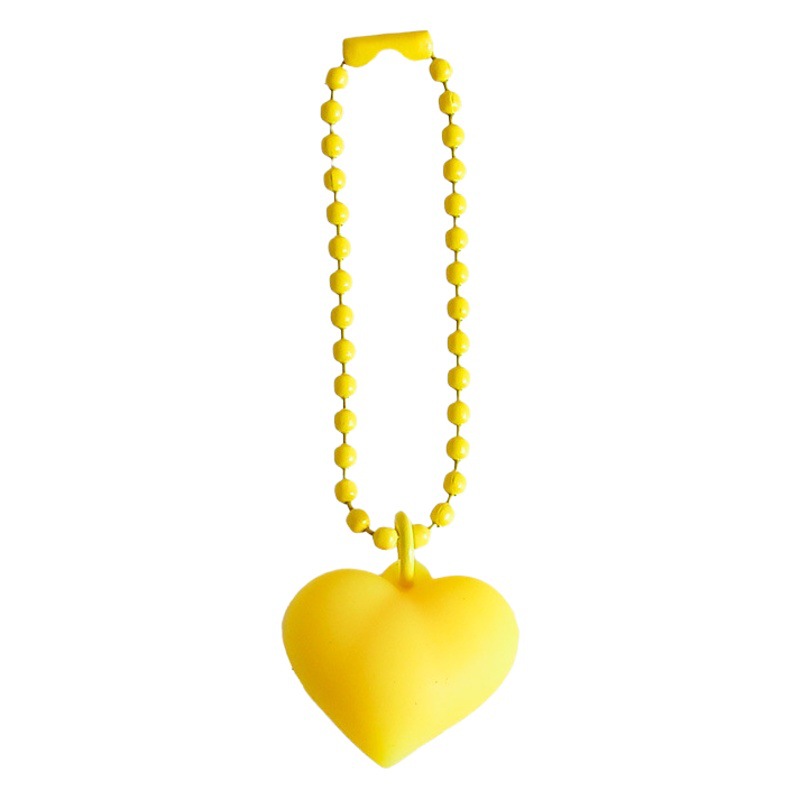 Colorful Love Bead Chain Keychain Pendant Simple Ins Style Bag Key Chain Cute Girl's Heart School Bag Hanging Ornaments