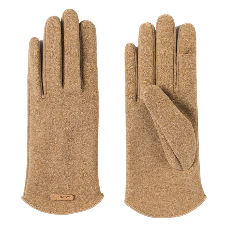 New winter German velvet gloves ladies shopping all-match cycling windproof fleece-lined warm gloves finger flip touch screen DY43