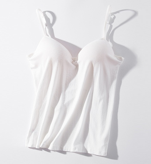 Picture of One-piece Sports camisole with chest pad modal solid color bra-top rimless Japanese base shirt