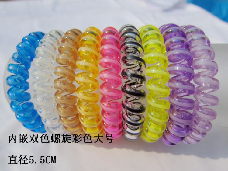 Picture of Candy Color Bold Bracelet Telephone Line Hair Ring Extra Large Rubber Band South Korea Headwear Hair Accessories Headband Spring Ring