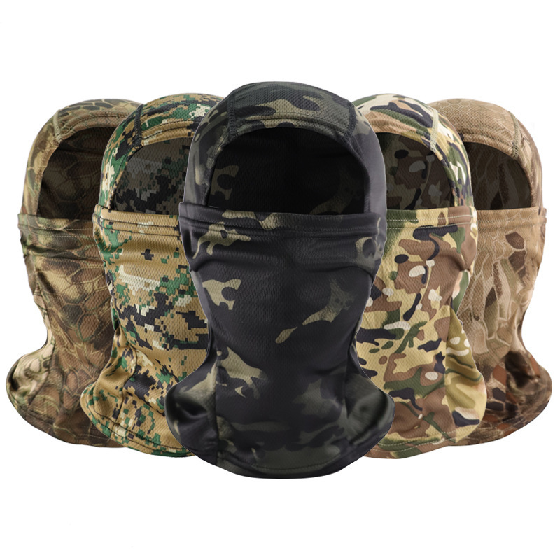 Cycling Windproof Mask Motorcycle Helmet Headgear Men's Full Face Dustproof Camouflage Sunscreen Outdoor Riding Velvet Scarf