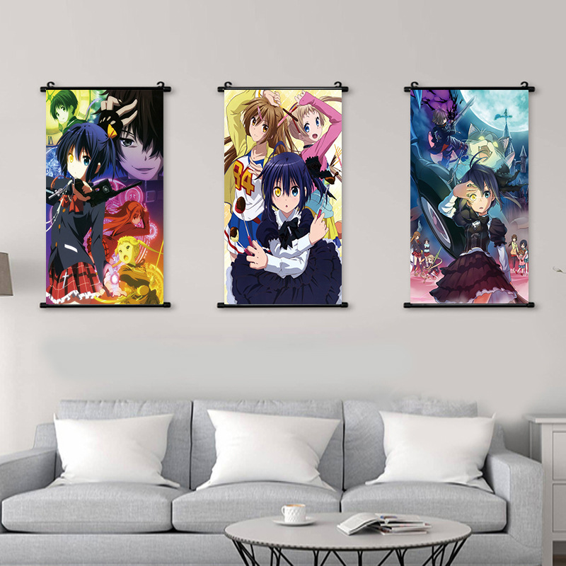 In animation, the two diseases should also fall in love, poster decorative cloth painting, secondary cartoon comic book exhibition peripheral scroll painting