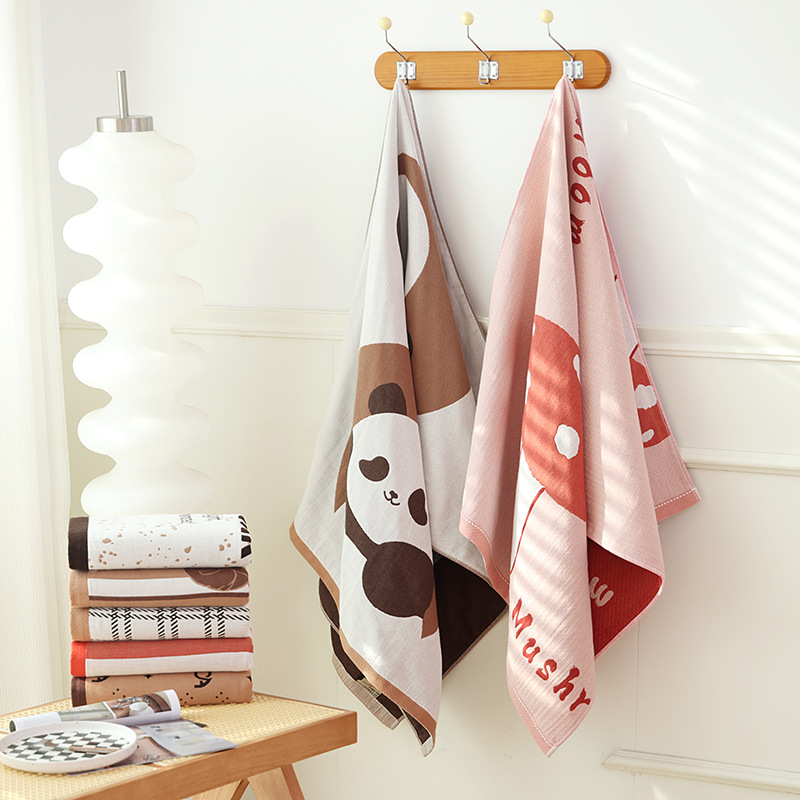 Picture of 2024 New 80X160cm Bath Towel Pure Cotton Gauze Unisex Household Absorbent Adult Cotton Large Bath Wrap Towel