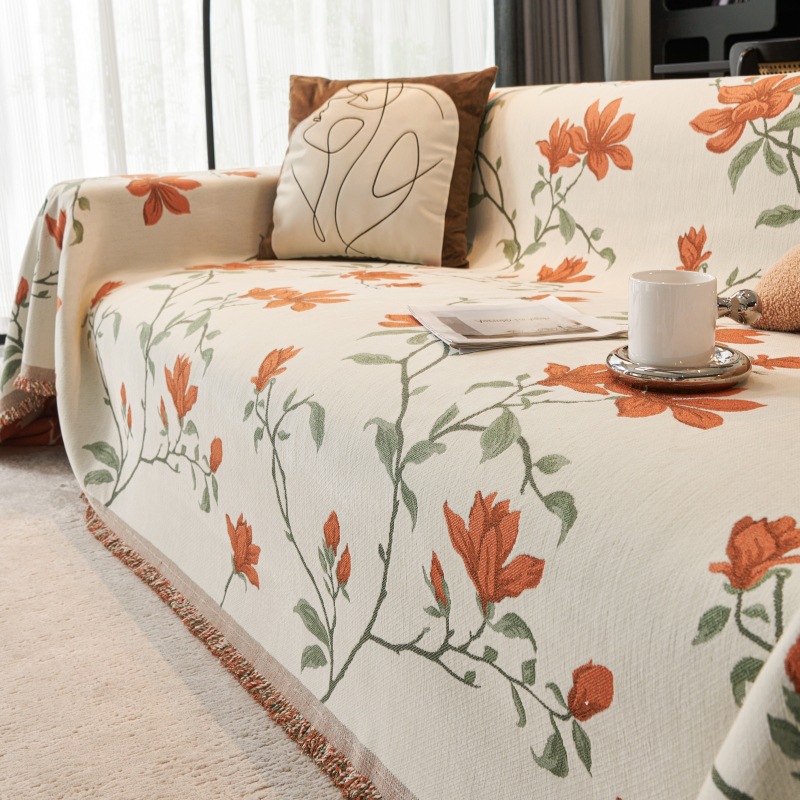 Retro French Sofa Cover Cloth, Light Luxury and High-End Chenille Sofa Towel, Universal Sofa Cover for All Seasons, Full Cover Blanket
