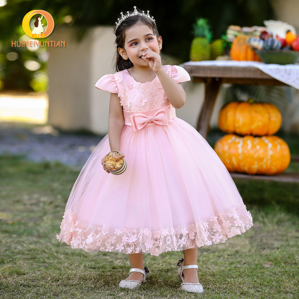2025 New Appliqué Wedding Dress Infant and Toddler Dress Princess Dress Baby First Birthday Evening Dress Baby Tutu Skirt