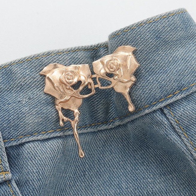 Picture of Chinese Knot Waist Buckle Pair Buckle Flat Bottom Removable Nail-free Seam-free Button Girl's Trouser Skirt Waist Size Change Artifact