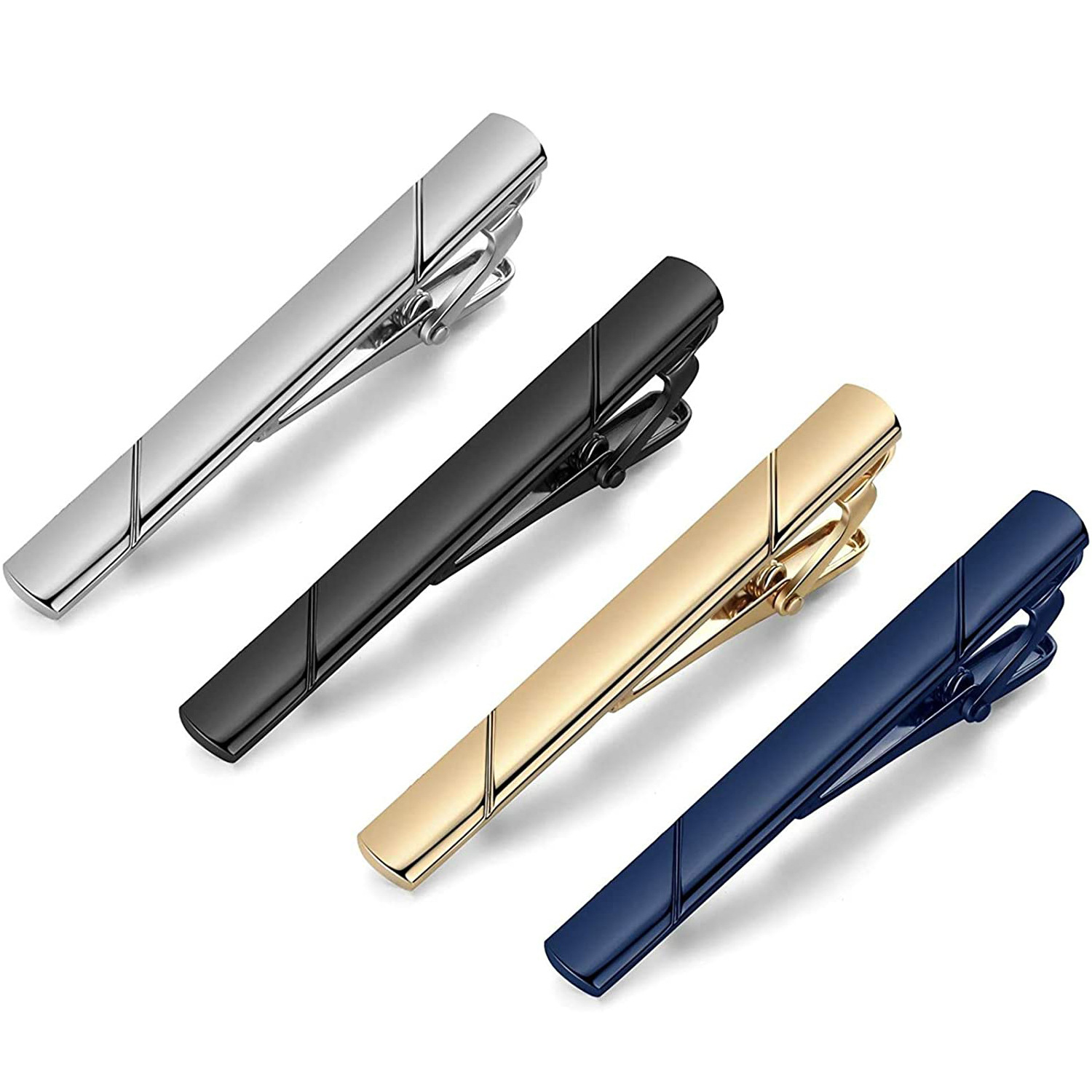 Picture of Cross-Border Temu Clothing Tie Clip, Men's Light Luxury Stainless Steel Tie Clip, Diagonal Pattern, Smooth Surface, High-End Tie Clip