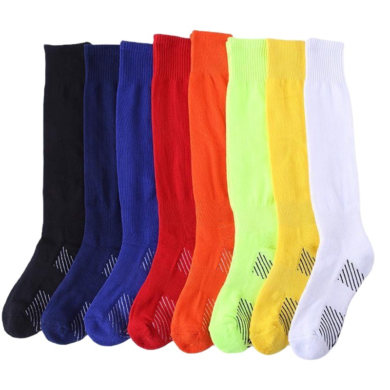 Thickened towel bottom sports socks sweat-absorbent breathable stockings non-slip wear-resistant solid color children's professional football socks