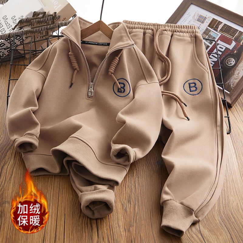 Children's sweater sports suit 2023 new large children's autumn western style boys loose clothes fat children's spring and autumn