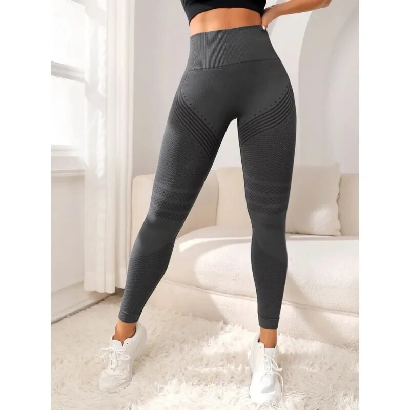 European and American Seamless Sports Yoga Fitness Daily Street Line Hip-lifting High Waist High Elastic Tight Tight Tight Pants
