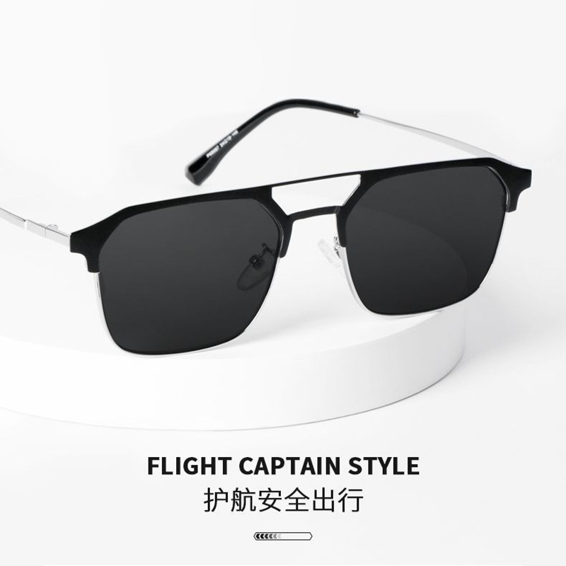 Picture of Piushuai Half-Frame Myopia Glasses Sunglasses for Men with Prescription Driving Special Anti-Glare and Anti-Uv Sunglasses Trendy
