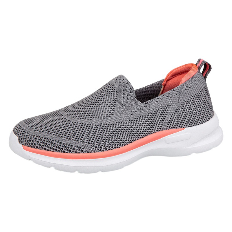 Mom's Slip-on Walking Shoes Flying Mesh Wide-instep Parents' sneaker Comfortable plus size Couple Shoes Old People's Shoes